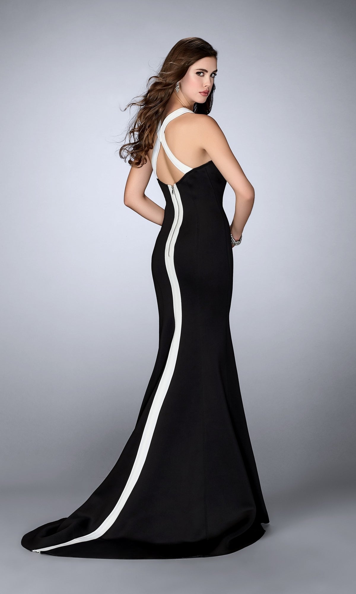 Black/White Long La Femme Gown 24449