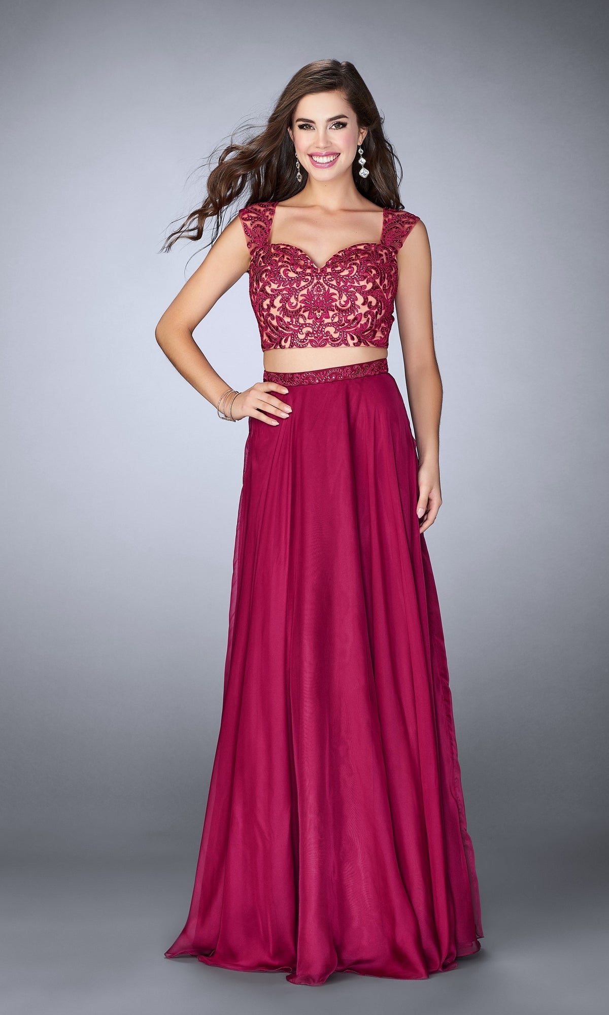 Cranberry Long La Femme Gown 24564