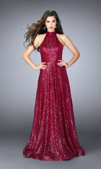 Fuchsia Long La Femme Gown 24584