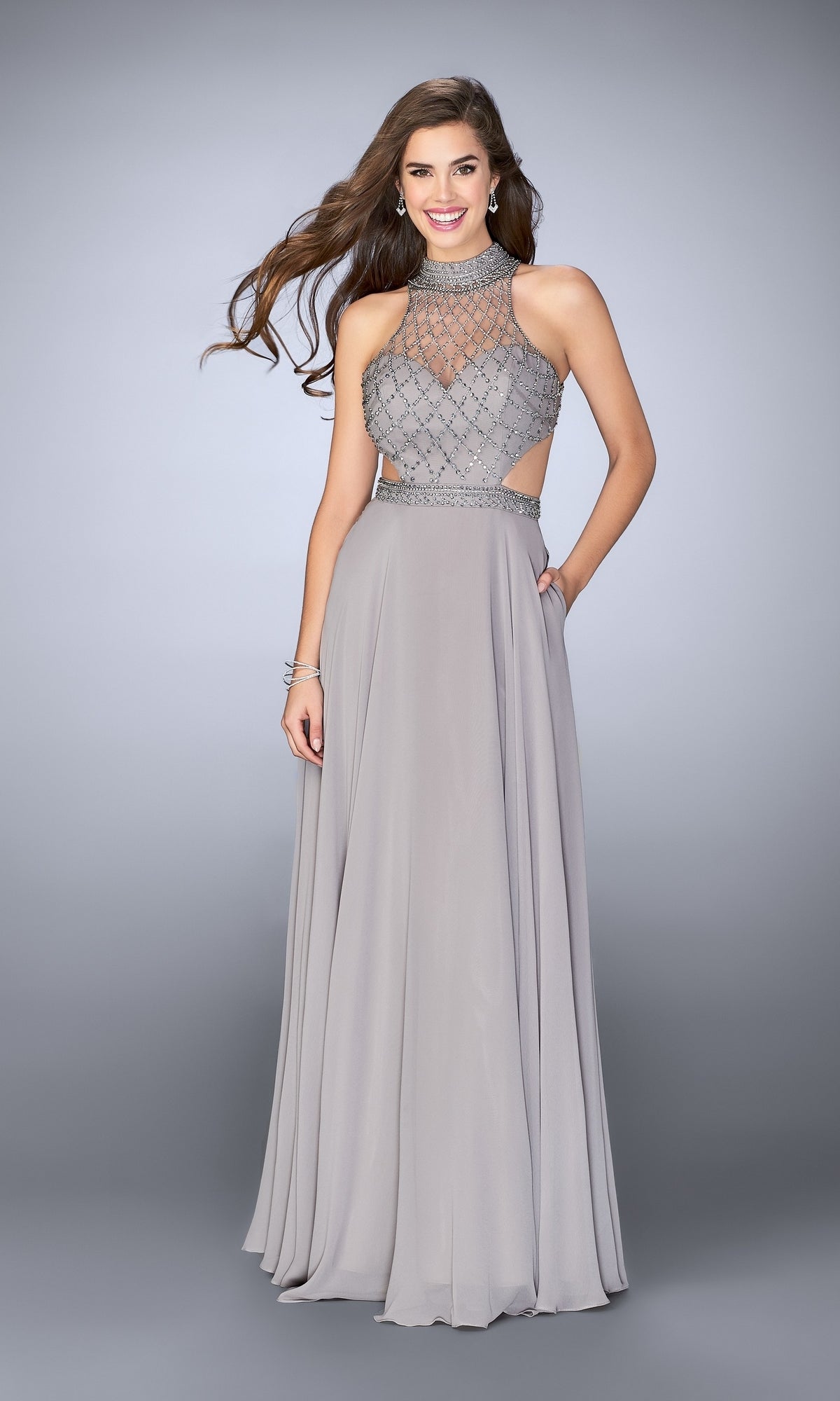Silver Long La Femme Gown 24649