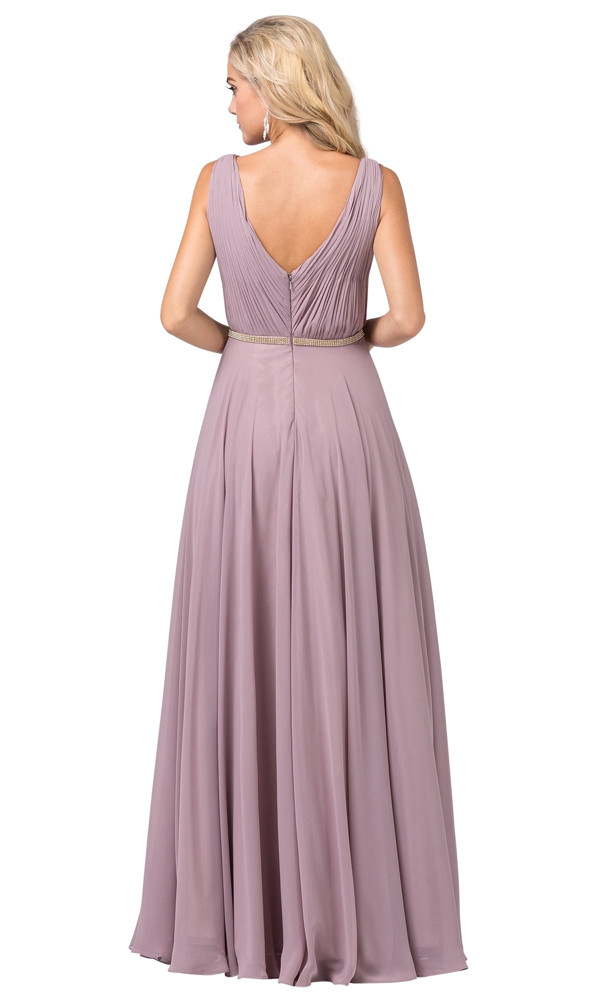 Sleeveless V-Neck Chiffon Formal Dress with Pleats Sleeveless V-Neck Chiffon Formal Dress with Pleats