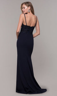  Sheath Formal Evening Dress with Lace Bodice