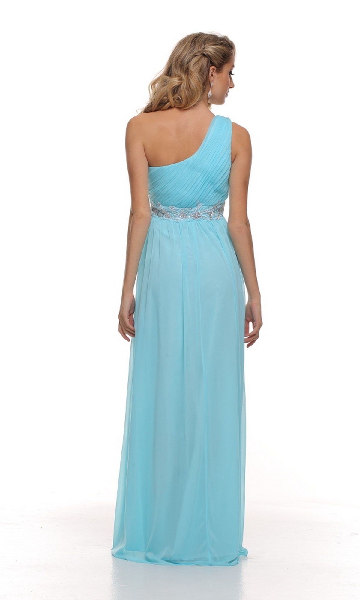  One-Shoulder Grecian-Inspired Long Formal Dress