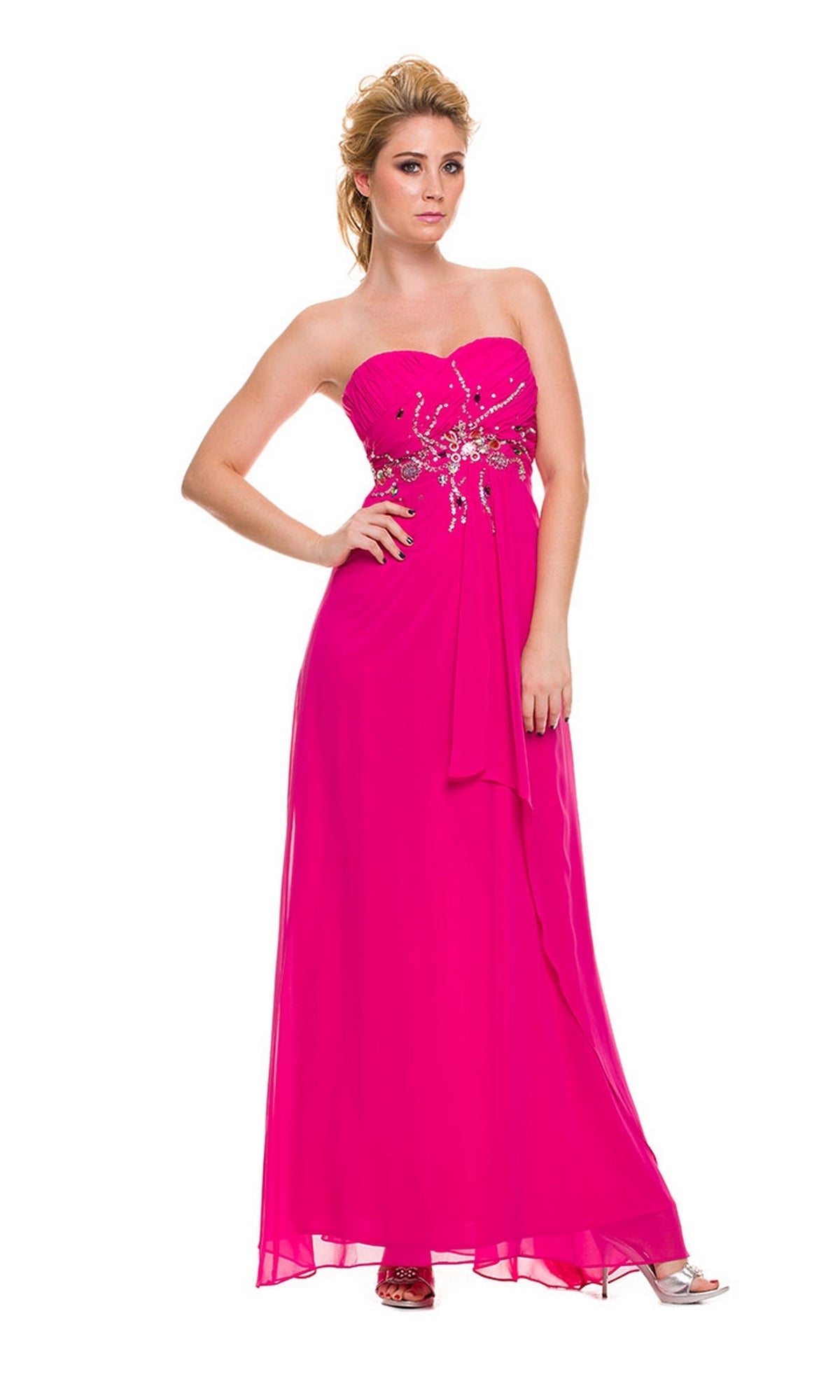 Fuchsia Mint Green Strapless Sweetheart Prom Dress