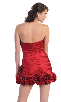  Short Strapless Ruched Dress