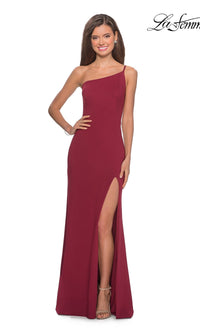 Burgundy La Femme 28176 Formal Prom Dress