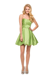 Apple Green Short Bubble-Hem A-Line Simple Prom Dress