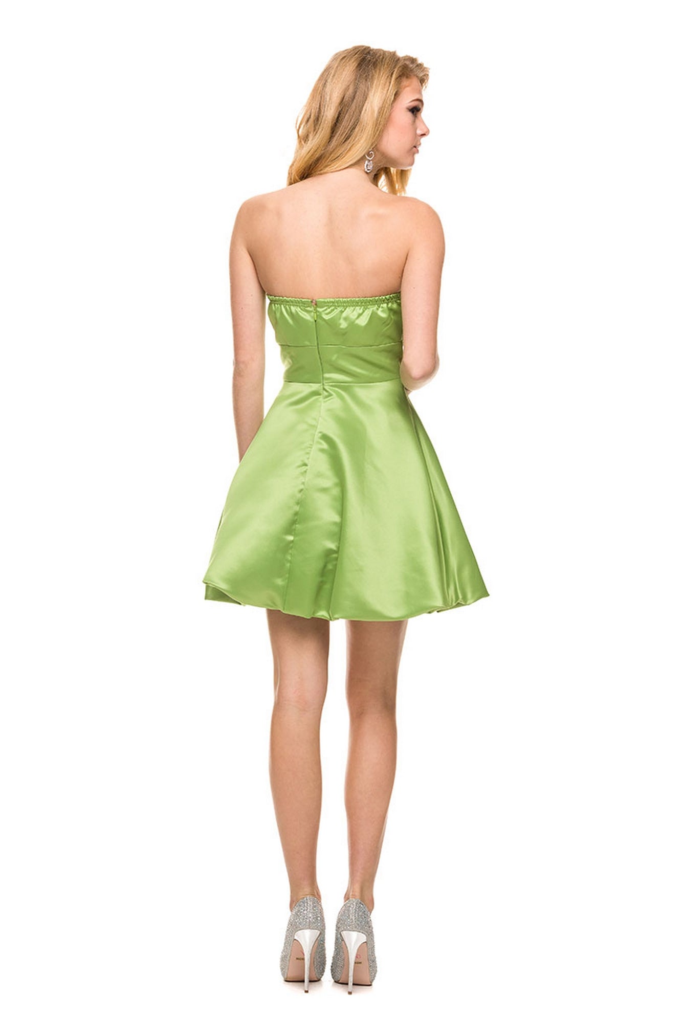  Short Bubble-Hem A-Line Simple Prom Dress