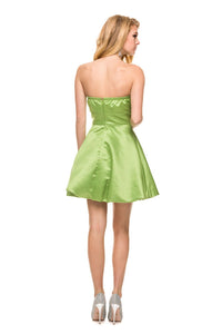  Short Bubble-Hem A-Line Simple Prom Dress