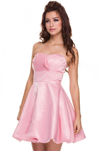 Rose Short Bubble-Hem A-Line Simple Prom Dress
