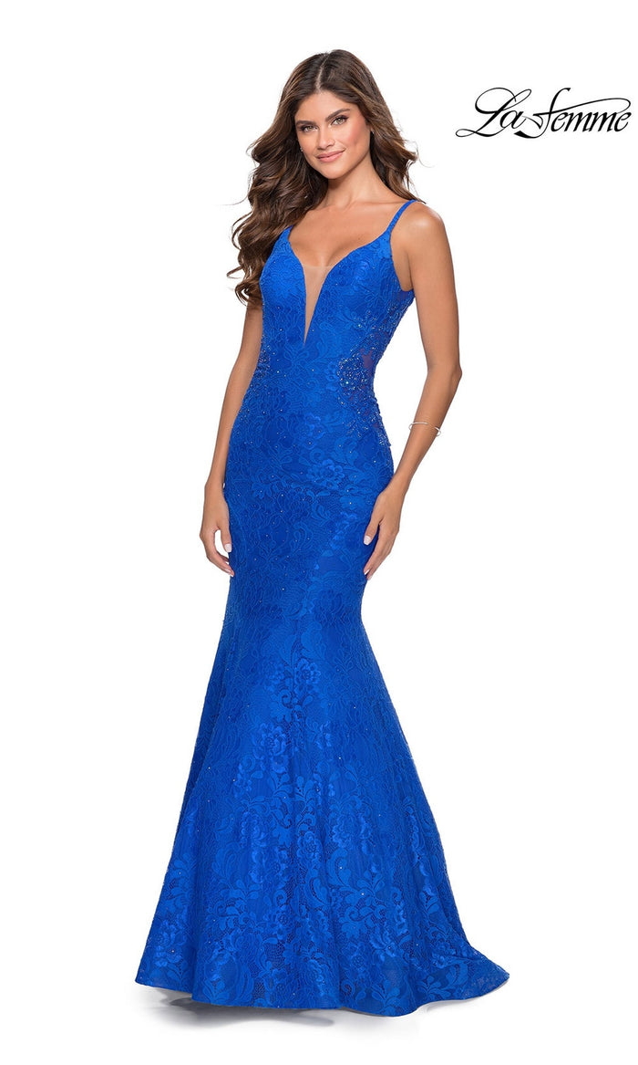 Electric Blue La Femme 28355 Formal Prom Dress