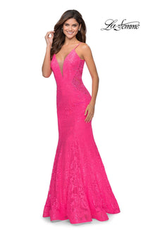 Neon Pink La Femme 28355 Formal Prom Dress