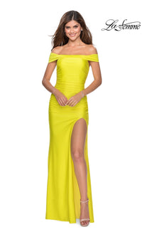 Yellow La Femme 28506 Formal Prom Dress