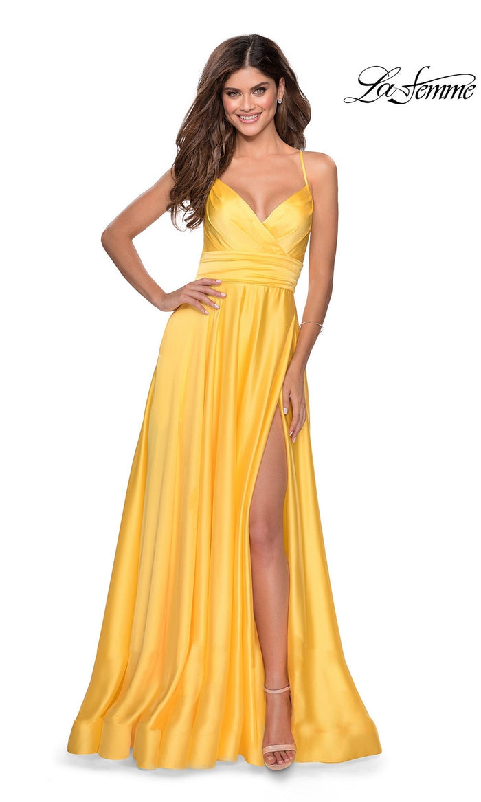 Yellow La Femme 28571 Formal Prom Dress