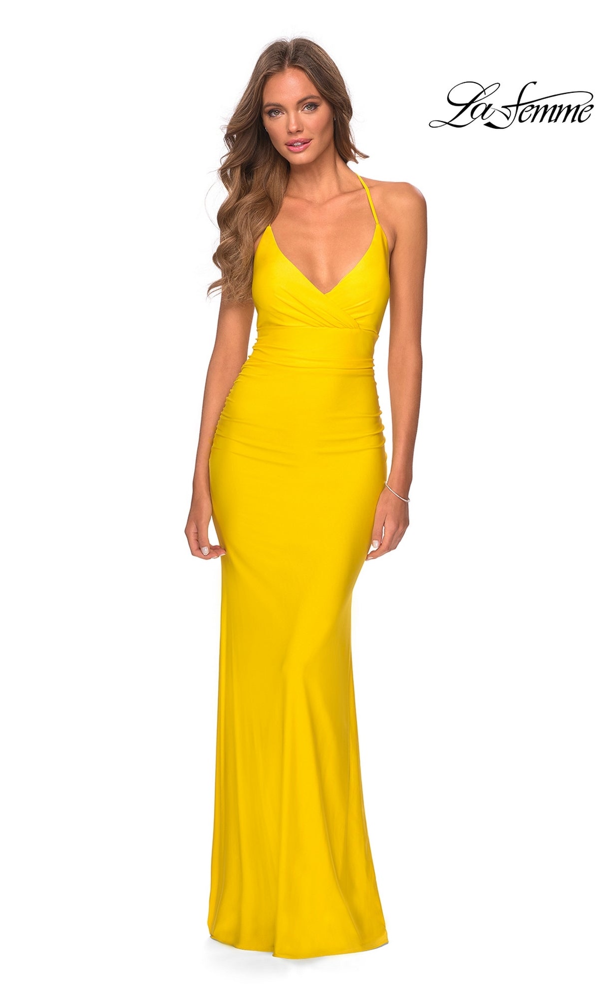 Yellow La Femme 28593 Formal Prom Dress