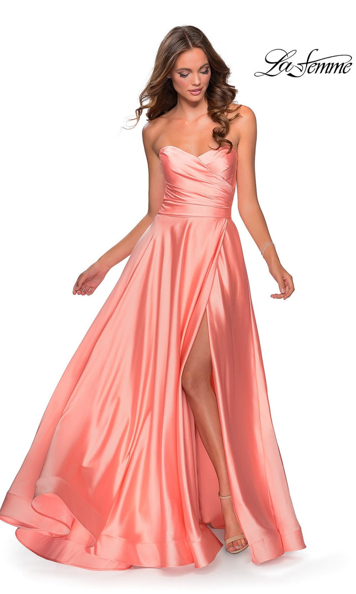 Peach La Femme 28608 Formal Prom Dress