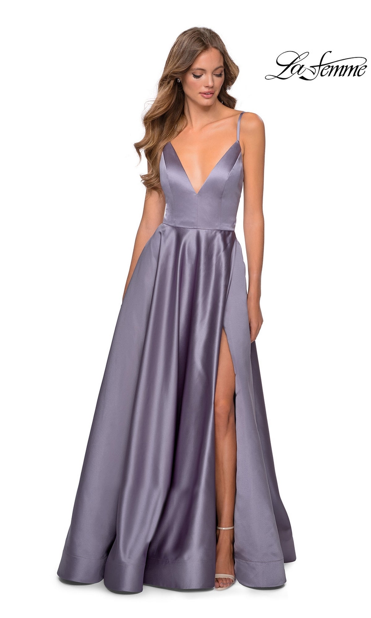 Lavender/Gray La Femme 28628 Formal Prom Dress