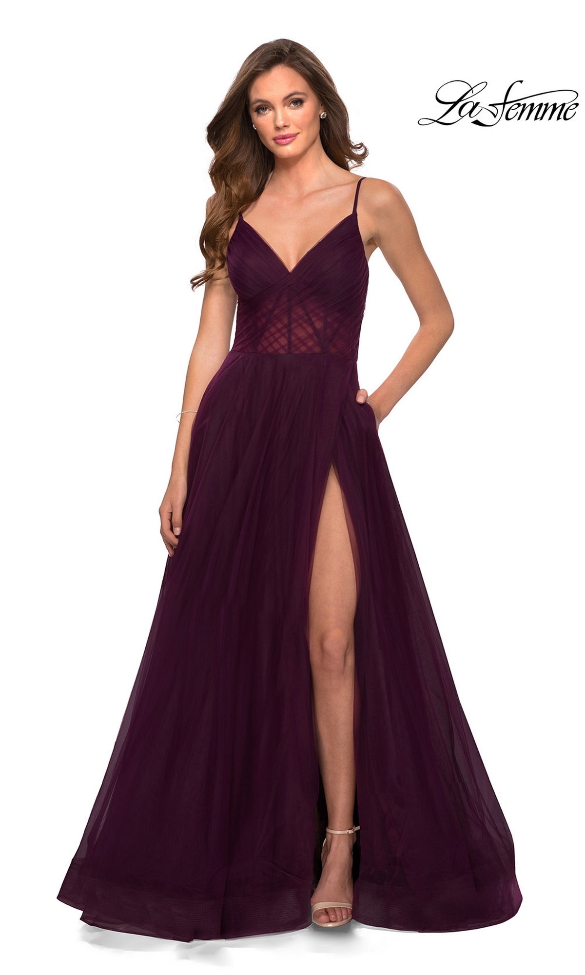 Dark Berry La Femme 29076 Formal Prom Dress