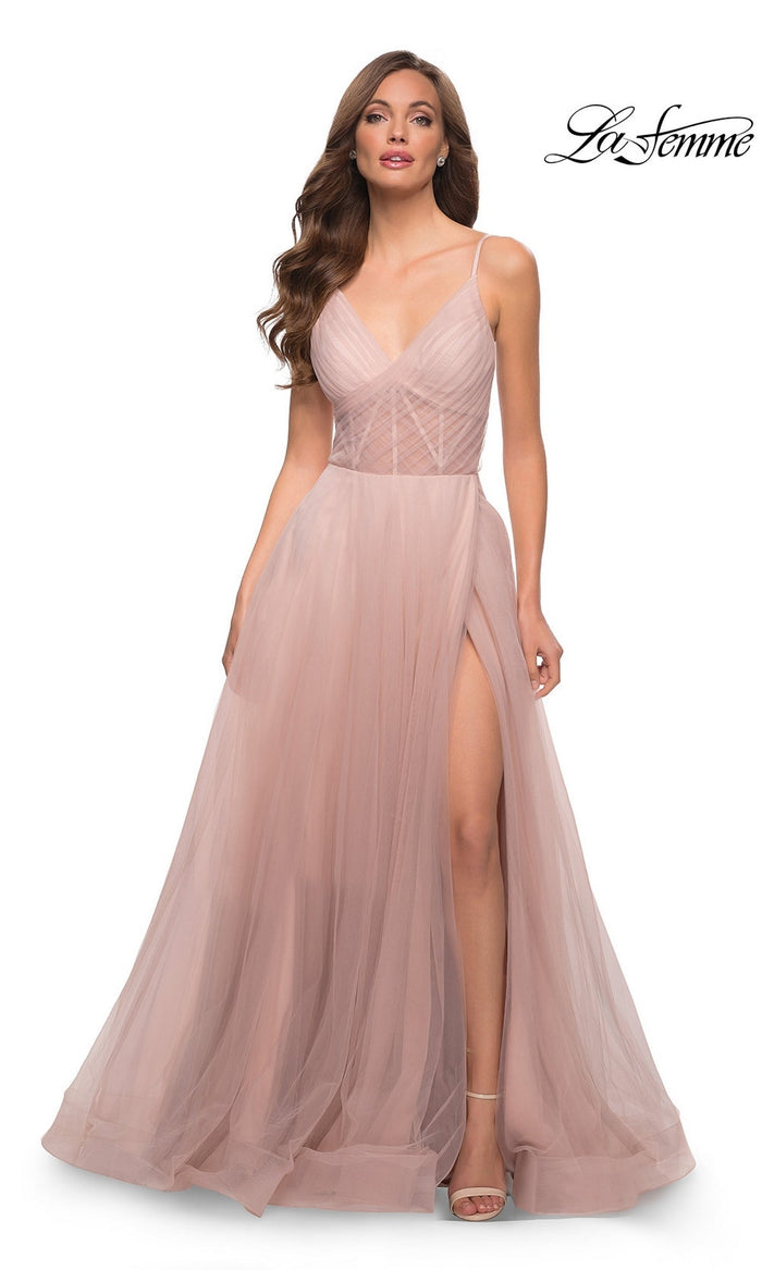 Dusty Mauve La Femme 29076 Formal Prom Dress