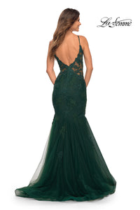  La Femme Lace Bodice Long Mermaid Prom Dress