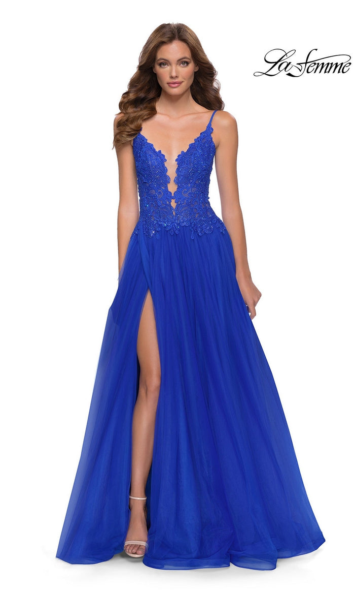 Royal Blue La Femme 29686 Formal Prom Dress