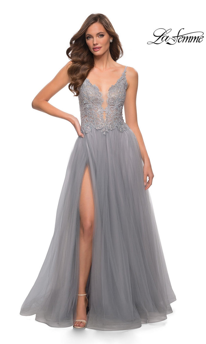 Silver La Femme 29686 Formal Prom Dress