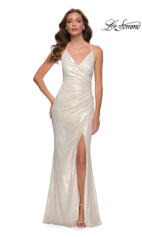White/Gold La Femme 29707 Formal Prom Dress