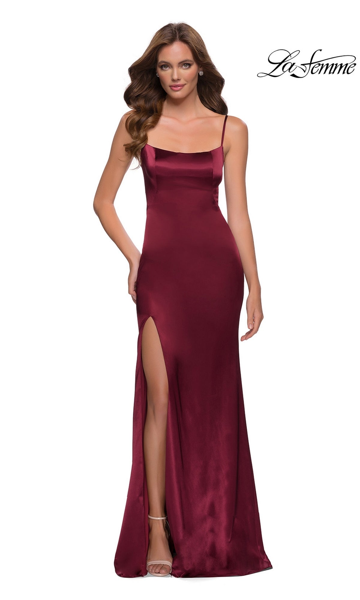 La Femme Dress 29945 Formal Prom Dress Burgundy / 0