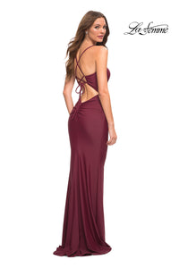  Tight Long La Femme Prom Dress with Lace-Up Back