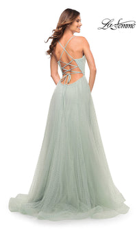 Lace-Up Back Long Prom Ball Gown by La Femme