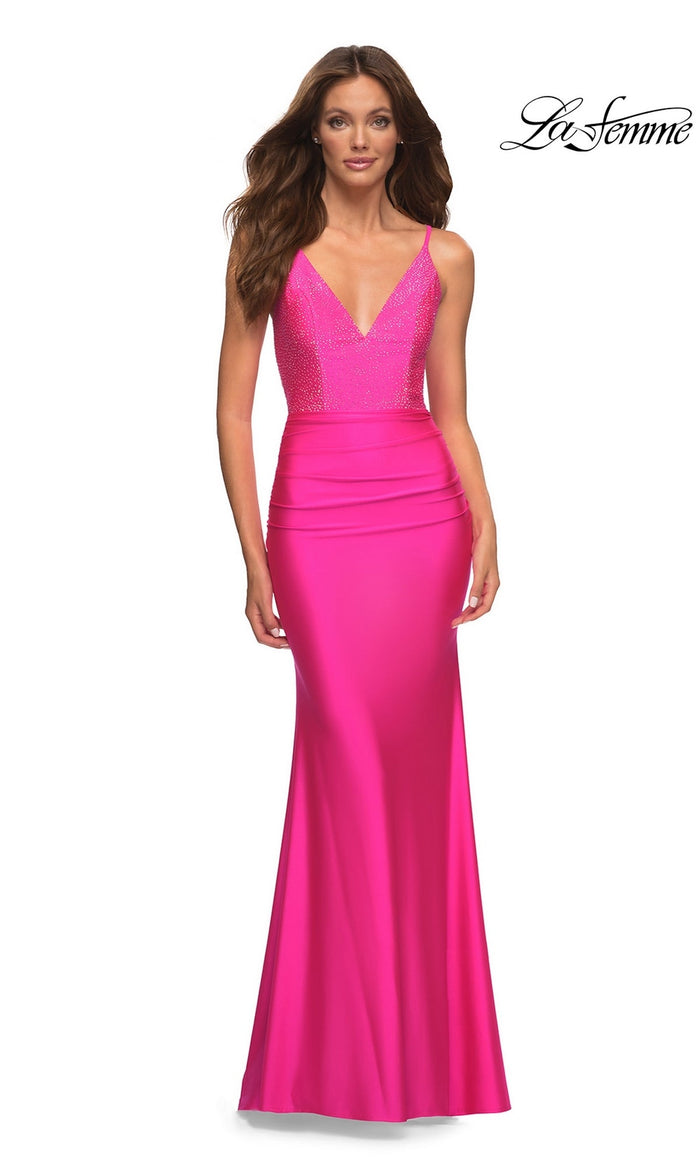 Neon Pink La Femme 30601 Formal Prom Dress