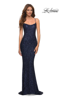 Navy La Femme 30707 Formal Prom Dress