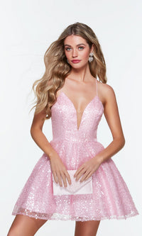 Pink Short Homecoming Dress By Alyce 3104