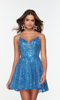 Ocean Short Homecoming Dress By Alyce 3109