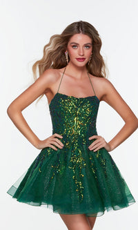 Pine Short Homecoming Dress By Alyce 3111