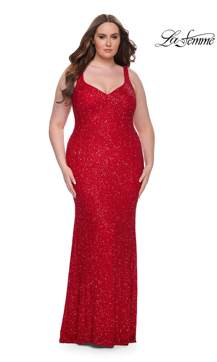 Red La Femme 31163 Plus-Size Formal Prom Dress
