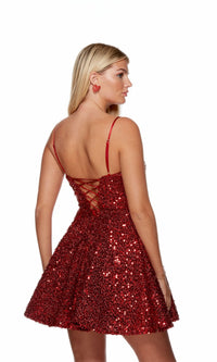  Short Red Sequin Homecoming Dress 3116