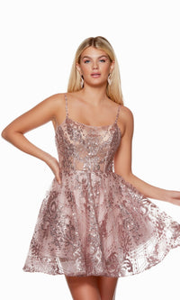 Pink Alabaster Short Homecoming Dress By Alyce 3122