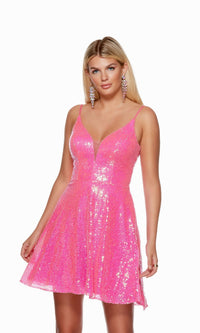 Hot Pink Short Homecoming Dress By Alyce 3124