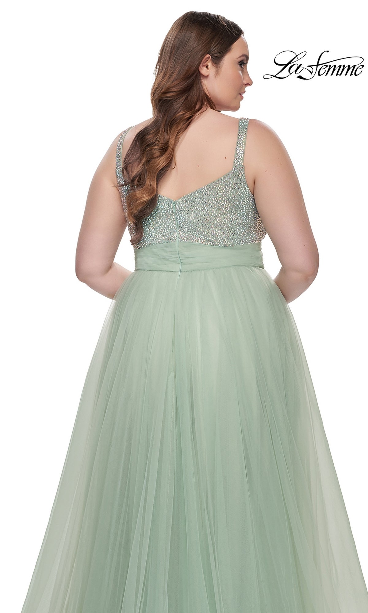 La Femme Dress 31251 Plus-Size Formal Prom Dress Sage / 14W La Femme Dress 31251 Plus-Size Formal Prom Dress Sage / 14W