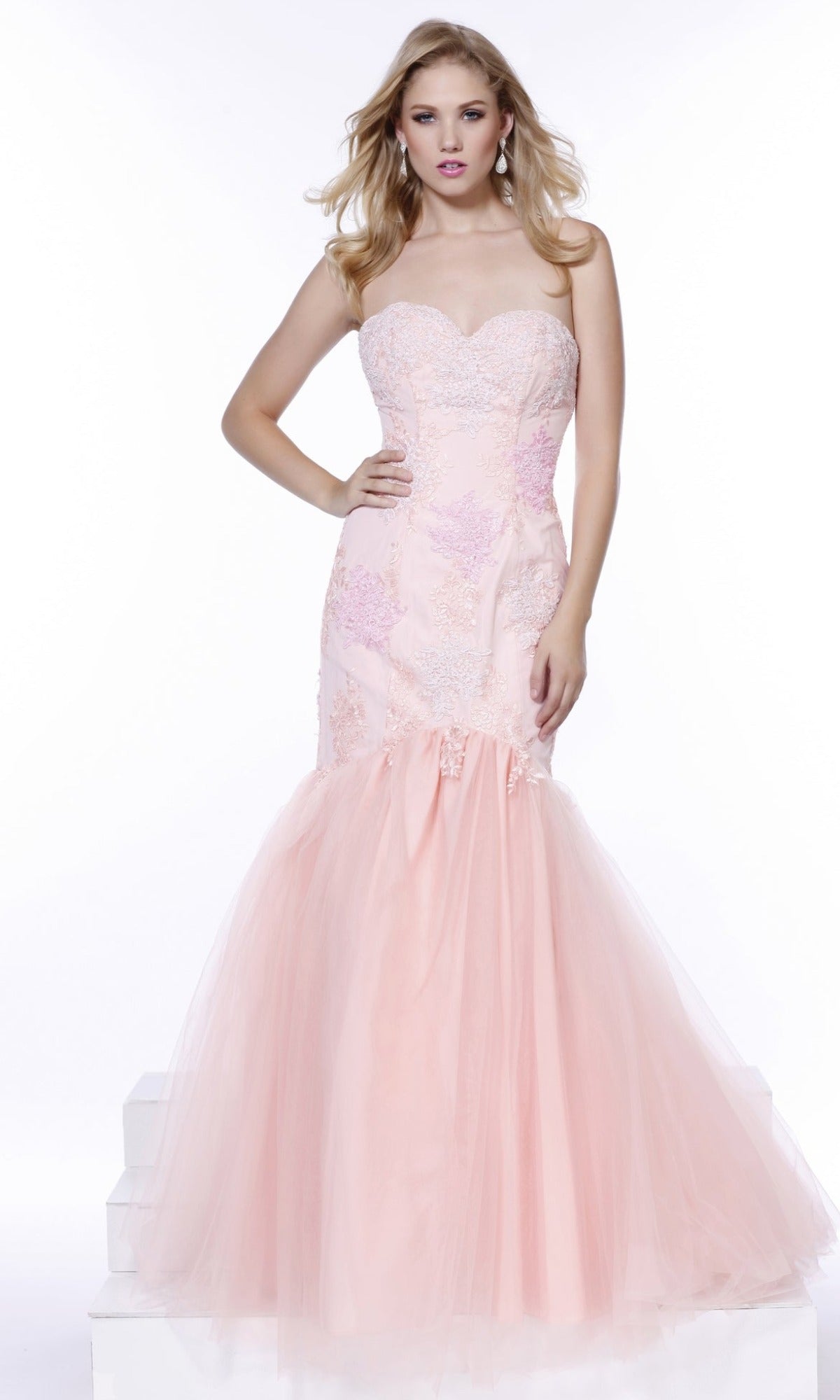 Bashful Pink Cheap Pink Mermaid Prom Dress