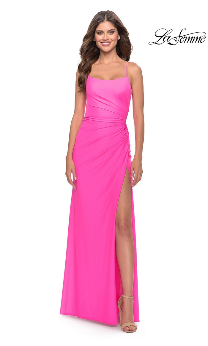 Neon Pink La Femme 31329 Formal Prom Dress
