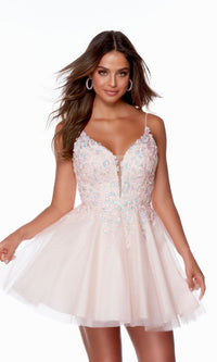 Blush Short Homecoming Dress By Alyce 3132