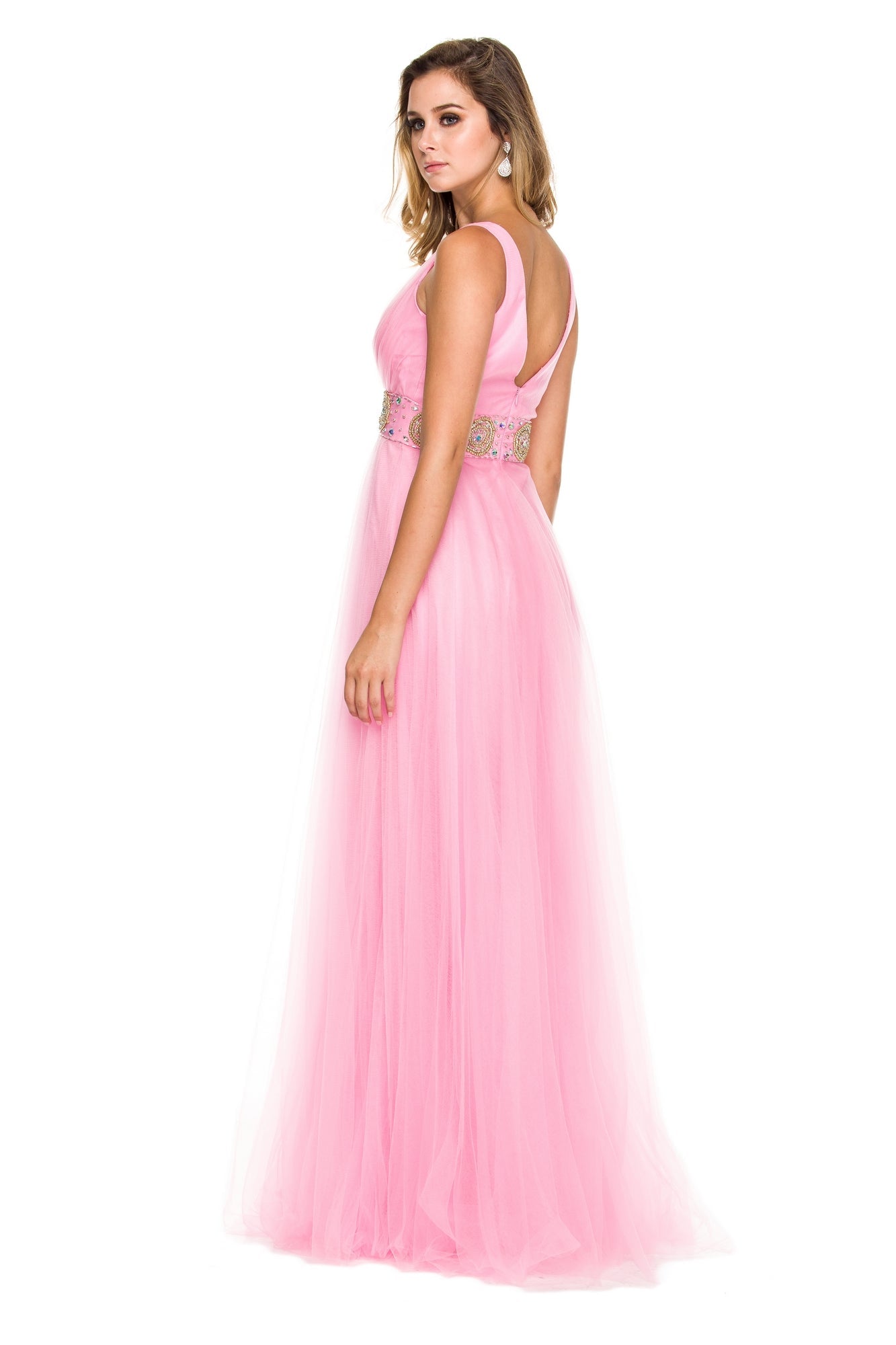  Tulle Ball Gown With Embellished Waist