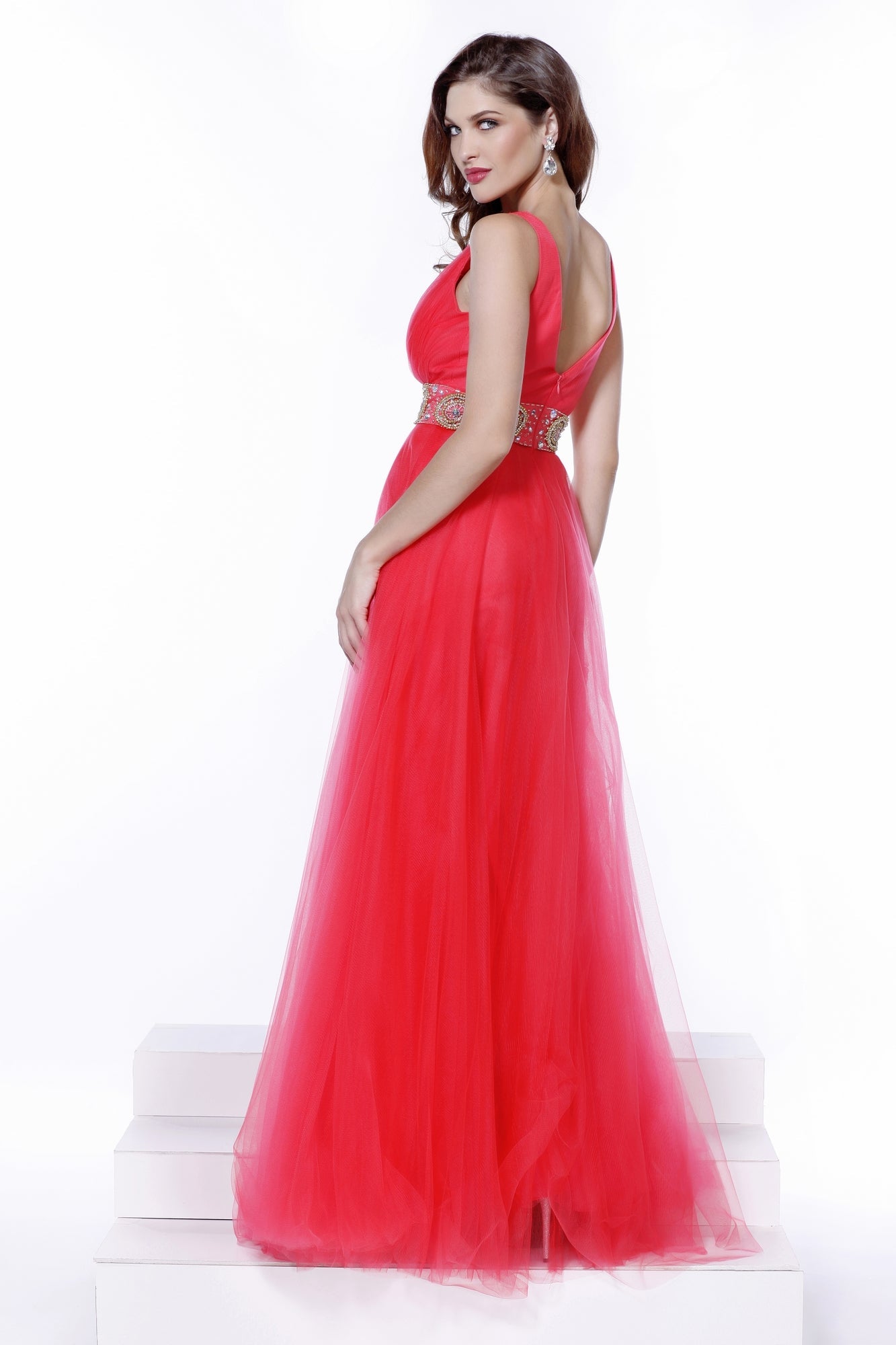  Tulle Ball Gown With Embellished Waist
