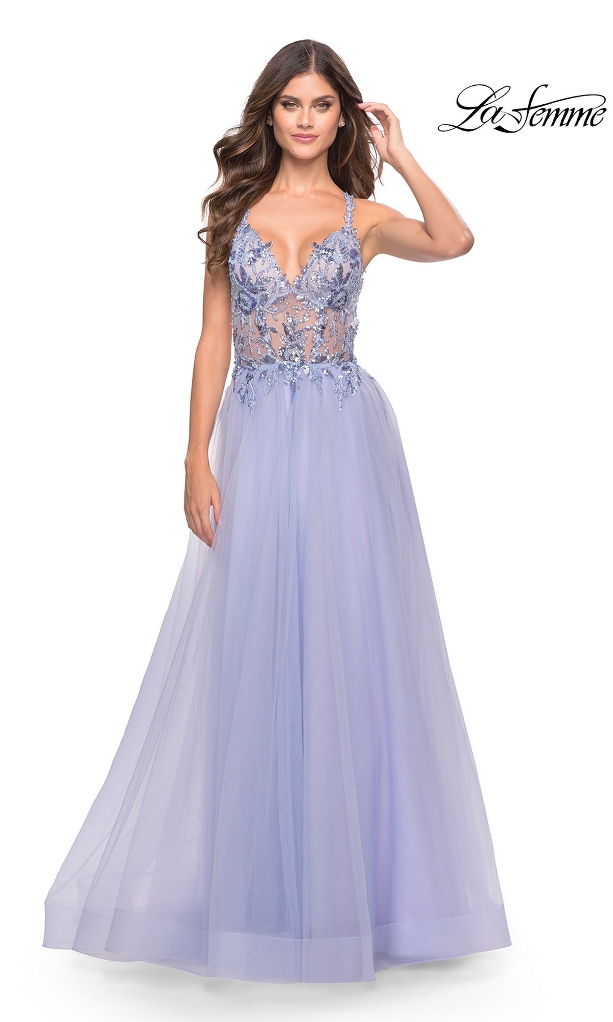 Light Periwinkle La Femme 31369 Formal Prom Dress