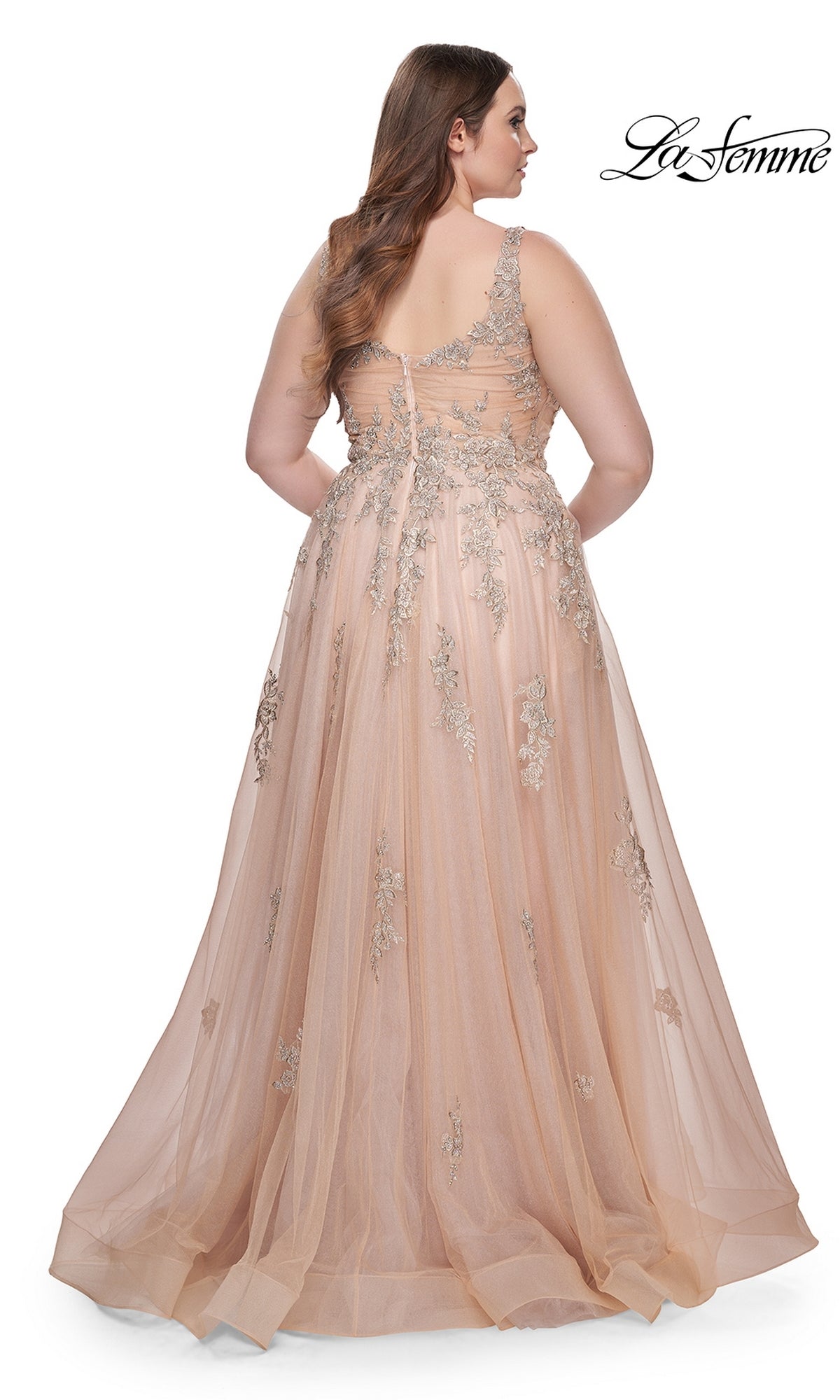 La Femme Dress 31383 Plus-Size Formal Prom Dress Royal Blue / 16W La Femme Dress 31383 Plus-Size Formal Prom Dress Royal Blue / 16W