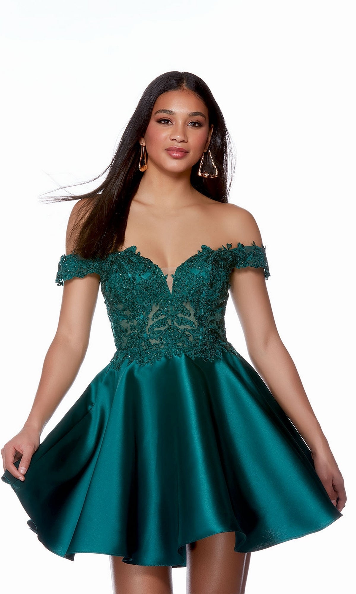 Pine Short Dress By Alyce For Homecoming 3141