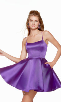 Purple Short Dress By Alyce For Homecoming 3142