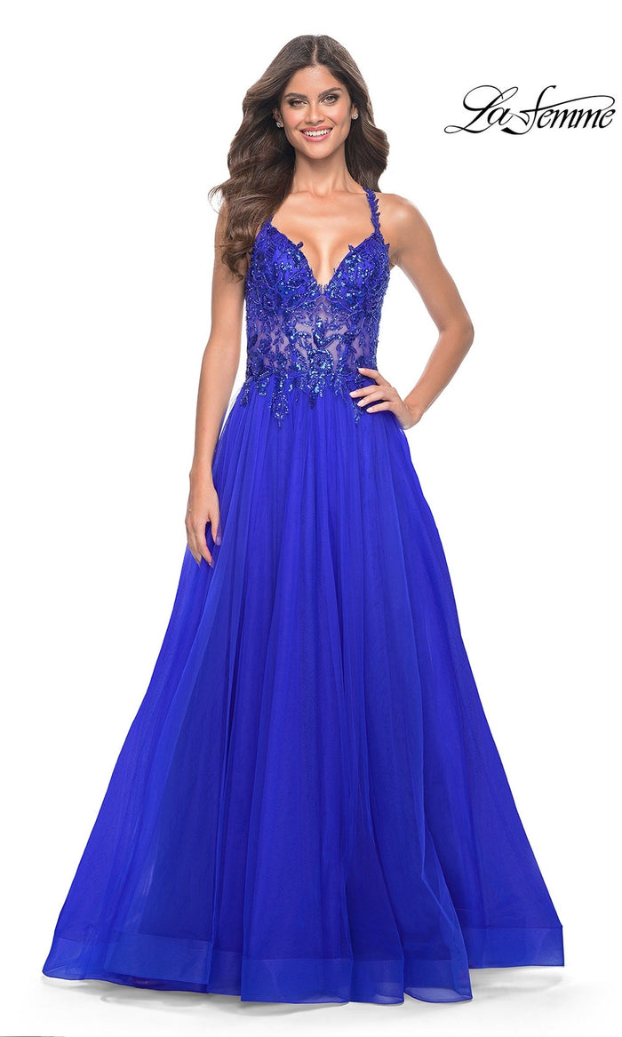 Royal Blue La Femme 31471 Formal Prom Dress